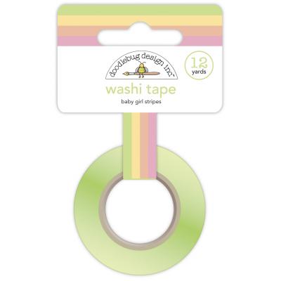 Doodlebug Baby Girl Washi Tape - aby Girl Stripes